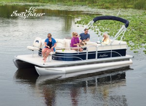 SunChaser-DS-Pontoon-Fishing-on-water