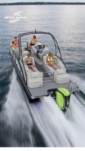 Sylvan-S-Series-Pontoon-Boat-Running-on-water